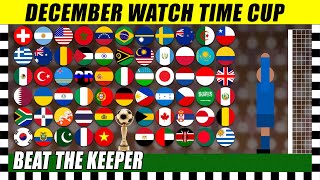 Beat The Keeper  64 Countries  Watch Time Cup December 2023