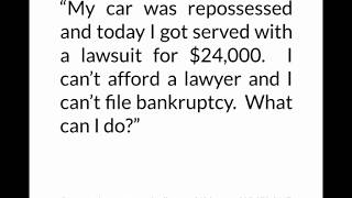 Sued for 24,000 after a repo what can I do?  5 steps to take now