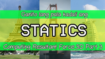 Resultant Force 3D Part 3 Statics Explained in Tagalog/Filipino