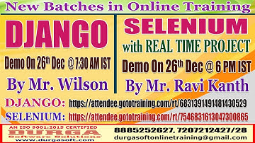 New Batches in Online Training @ DURGASOFT