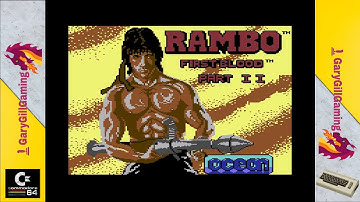 Rambo : First Blood Part II (1985) C64 Loader And Gameplay