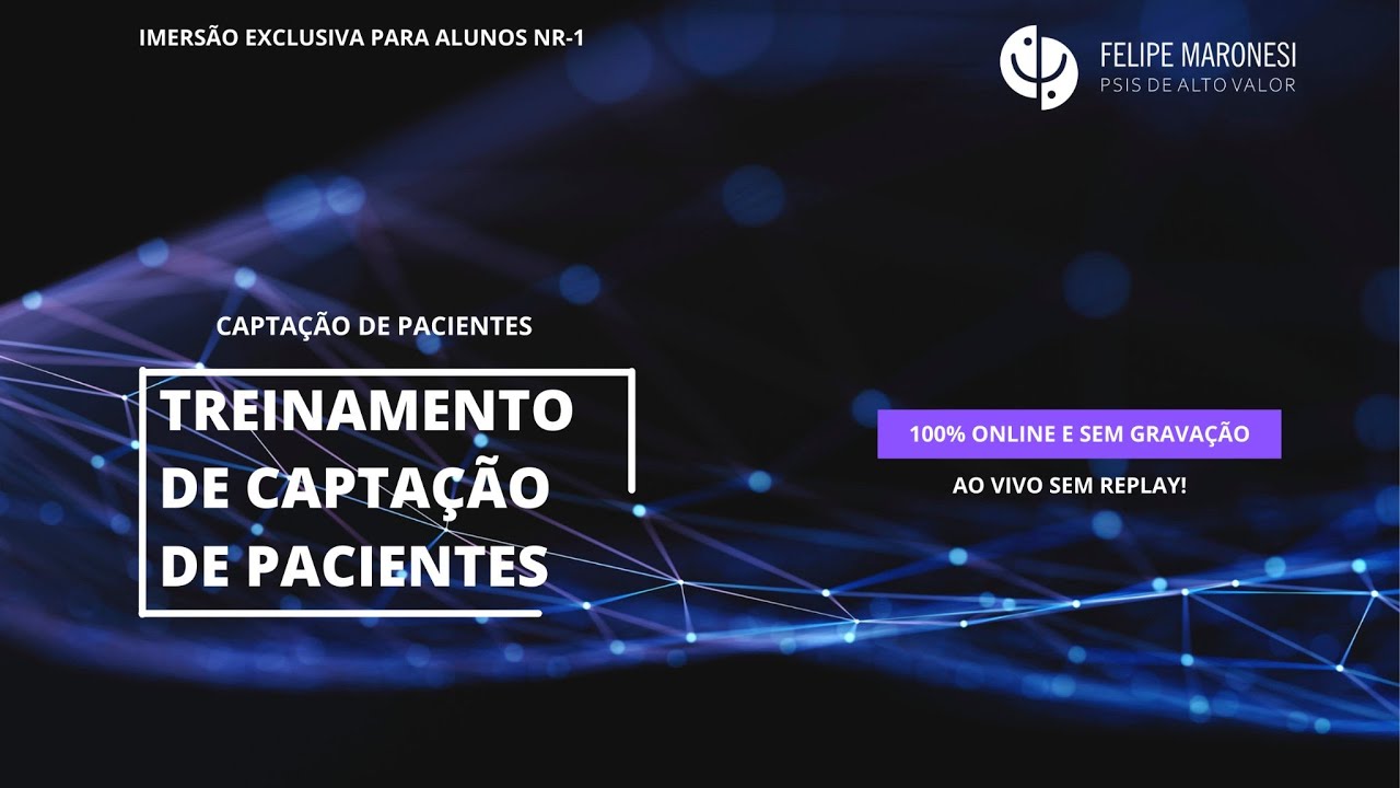 Aula de Captação de Pacientes | Hoje (22), às 18h