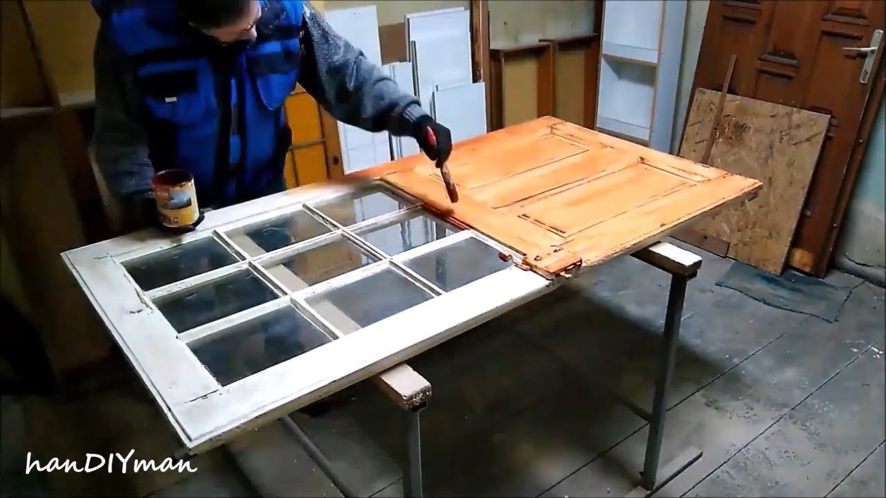 Rustic Wooden Door Renovation Glass Repair, Wood Glazing YouTube