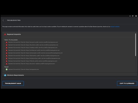 Epic Games Backend Connectivity Test Problem Fix