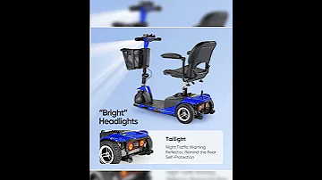 3 Wheel Mobility Scooter Electric Folding Compact Long Range With Basket And Charger Blue 
