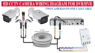 HD analog cctv camera dvr wiring connection using cat6 cable with detailed diagram