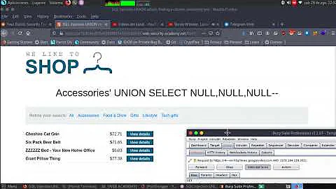 SQL injection UNION attack, finding a column containing text