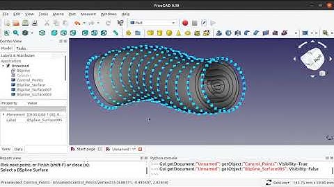 BSpline surface control point changes interactively in FreeCAD (Opensource)