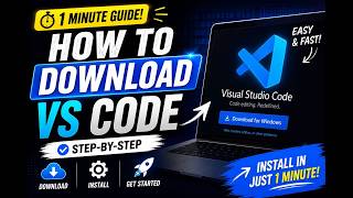 My First YouTube Video ❤️ | How to Download & Install VS Code #first #vs code #yt