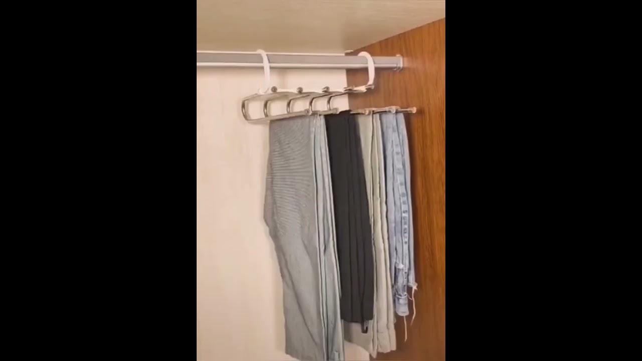 5-in-1 ሁለገብ የሱፍ እና የልብስ መስቀያ (Multi-Functional Trouser Hanger)