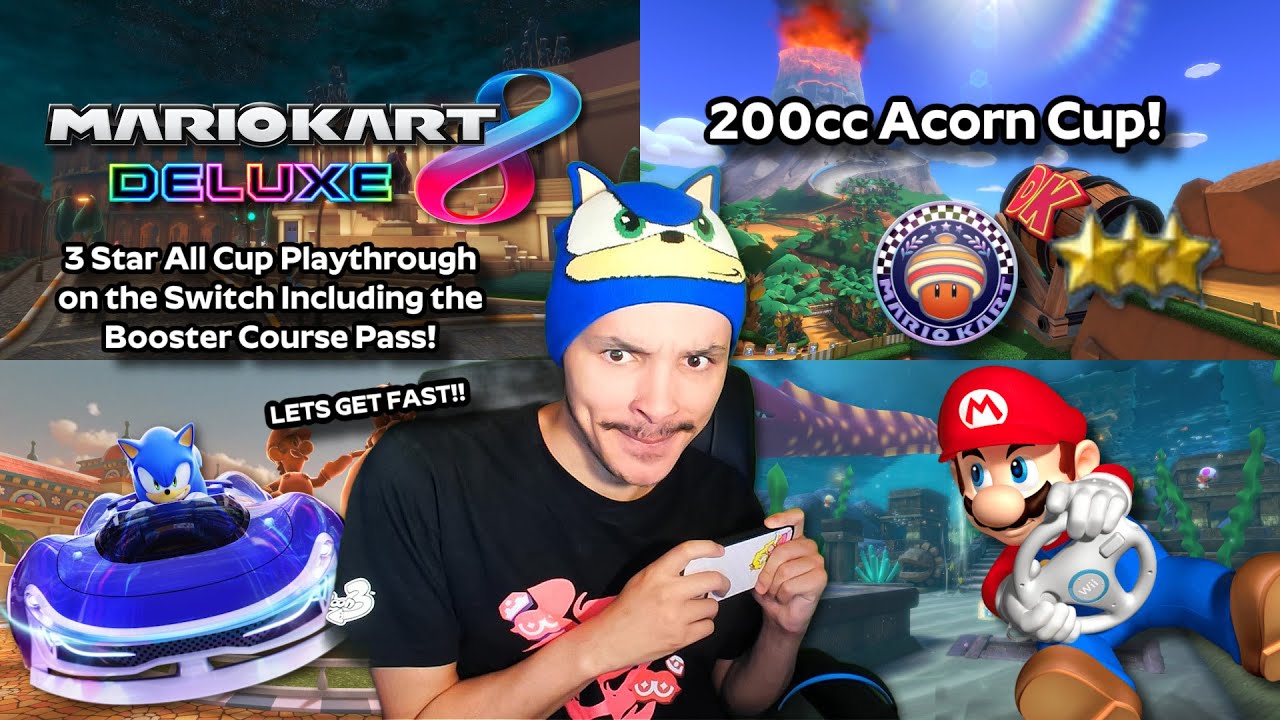 Mario Kart 8 Deluxe 3 Star All Cup Playthrough 119 200cc Acorn Cup 