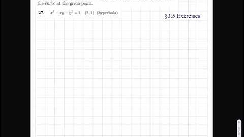 Stewart Calculus ET 8th Ed. #27. Implicit Differentiation and Tangent Lines.