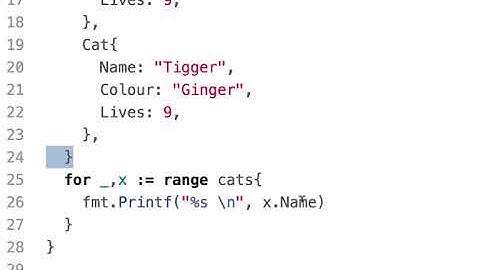golang: array of structs