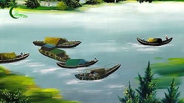 Vẽ tranh tường nhà ở phong cảnh ngoài trời đẹp