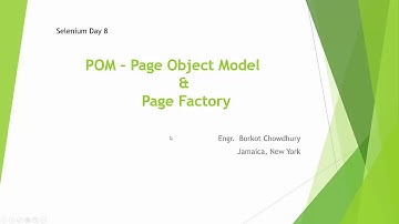 Day 8   Selenium POM - Page Object Model, Page Factory