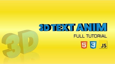 CSS Javascript Text Animation Tutorial | Intro Flying 3D Text