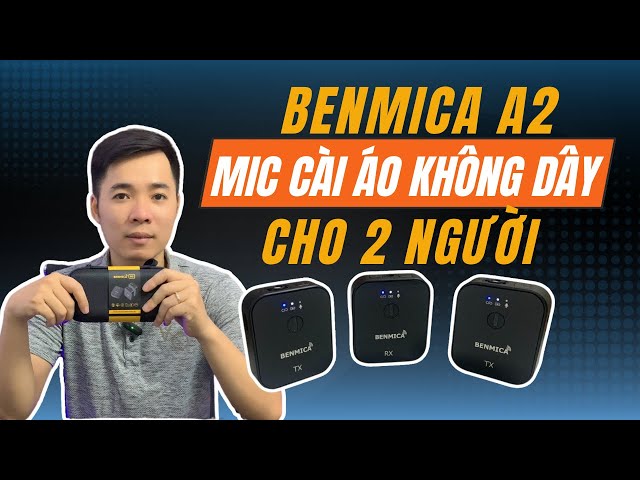 Benmica A2 - Bộ micro cài áo không dây cho 2 người làm Vlog, Tiktok giá thành hợp lý