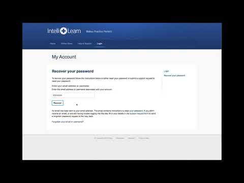 Password Reset for IntelliLearn and Med+Safe