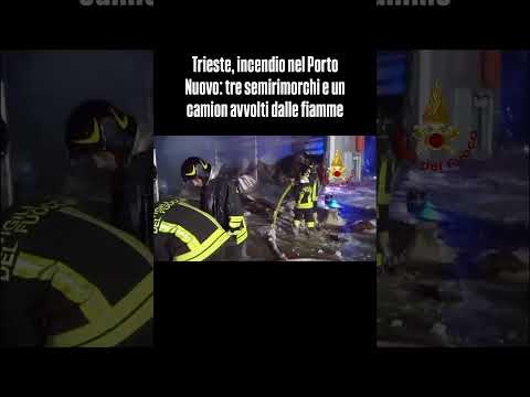 Video 05/09/2026 - Trieste, incendio nel Porto Nuovo: tre semirimorchi e un camion avvolti dalle fiamme