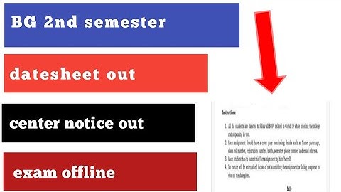 BG 2nd semester datesheet out | BG 2nd semester center notice out