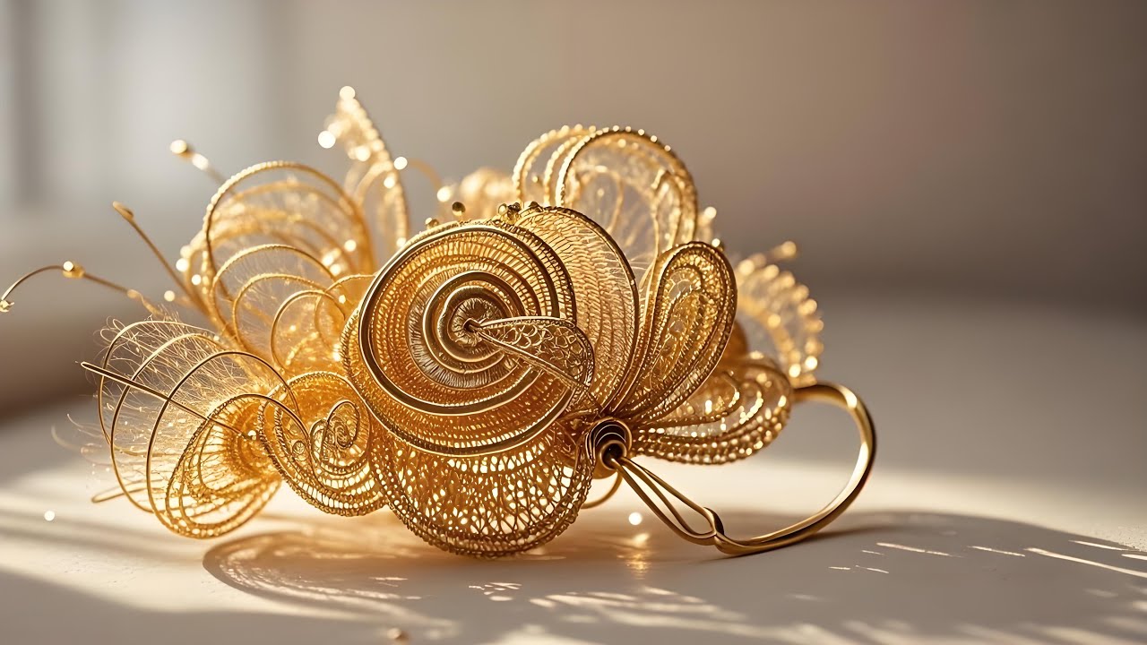 A girl's creative way of turning waste into treasure using golden wire