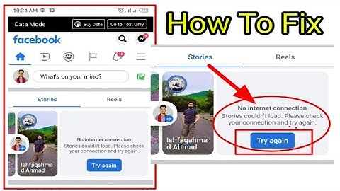 Fix Facebook Stories Couldnt load plz check your internet connection and try again problem