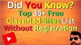 Top 35+ Free Classified Sites List Without Registration 🔥 Classified Sites Without Registration 🔥