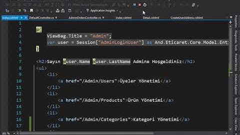 Mvc Ders-11 (Admin Sipariş Yönetimi)
