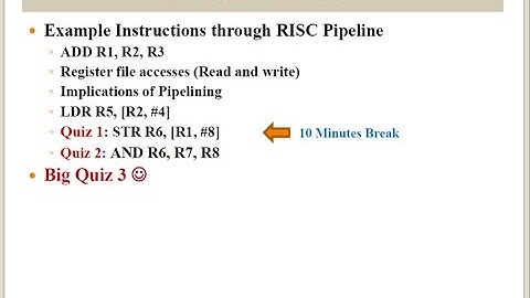 Session 6: Example instructions through RISC Pipeline