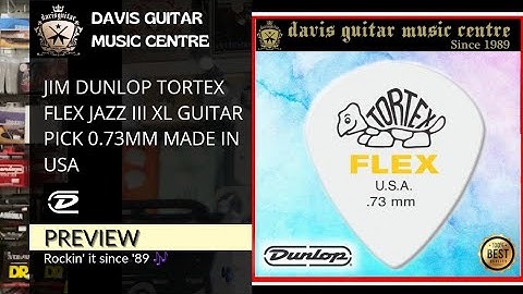 Jim Dunlop TORTEX Flex Jazz III XL Guitar pick 0.73mm Made in USA | Guitar Accessories Preview