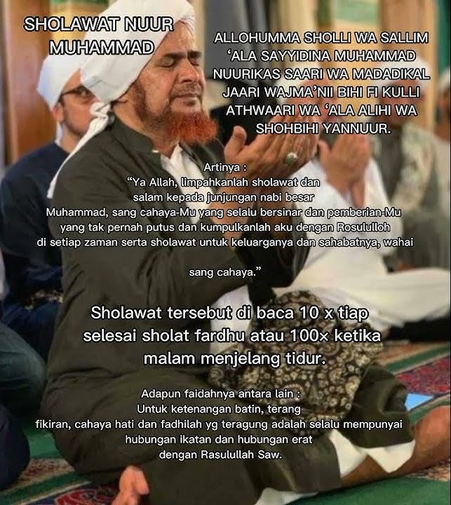 SHOLAWAT NUR YANG LANGSUNG DARI RASULULLAH SAW KE HABIB UMAR BIN HAFIDZ