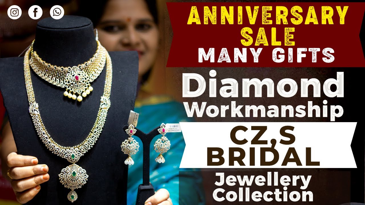 Bridal Czs collection | CZ jewellery with price | Diamond necklace ...