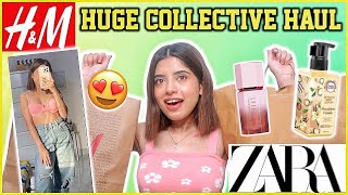 ZARA, H&M, Bodycare & Makeup *HUGE* Collective Try-On HAUL | Anindita Chakravarty