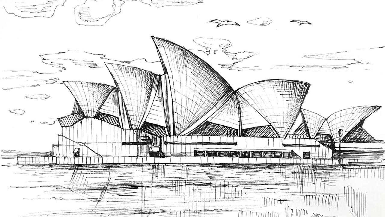 Sydney Opera House Australia Picture Line Drawing - Etsy Israel