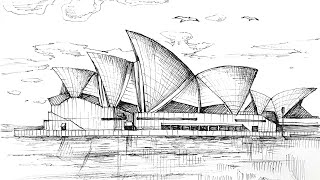 Sydney Opera House - pen drawing