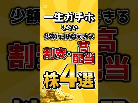 一生ガチホしたい！少額で買える割安･高配当日本株4選