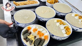 Silky Thick Congee! Traditional Chinese Breakfast with 10 Toppings!  Malaysia Street Food
