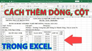 Cách Thêm Dòng Trong Excel | Cách Thêm Cột Trong Excel - Youtube