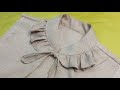Technique for sewing Chinese collars with frills |Beautiful dress collar design | Sewing tutorial