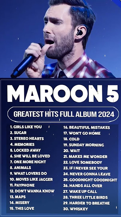 Maroon 5 Best Songs Playlist 2024 ~ The Best Of Maroon 5 ~ Greatest Hits Full Album 2024