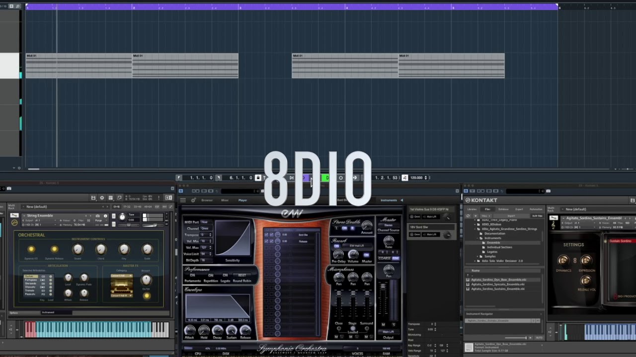 8Dio vs Kontakt Factory Strings vs East West