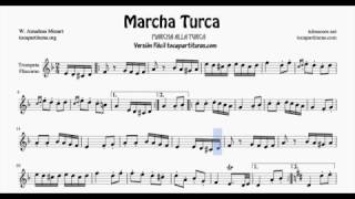 Rondo Alla Turca (Turkish March) Easy Sheet Music for Trumpet Bpm 80