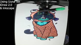LIVE Plotting a fishy cat on Uuna tek 2.0 & Inkscape