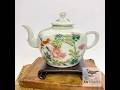 Antique Chinese Qing Porcelain Teapot, Qianjiang Style With Bird &amp; Flowers, ca. 1900s - 20