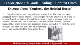 2022 STAAR Reading ~ 3rd Grade (Context Clues) Part 1