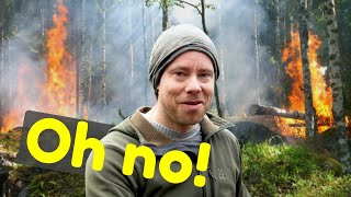 Accidentally starting a forest fire. Collapsable fire pit for camping | Campsite Sweden