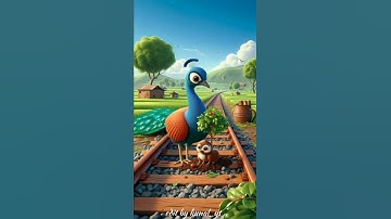 Big pigeon and chick plant a pomegranate tree on the railway track#ai #tiktokeffects  #train #viral