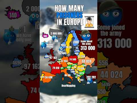 How many prisoners in Europe #europe #geography #map #prison #mapping #shorts #mapper #europa
