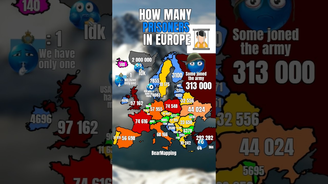 How many prisoners in Europe 
