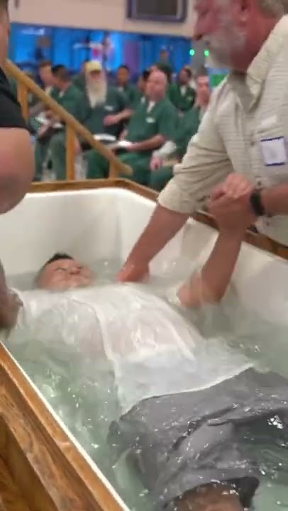 Inmate gets baptized behind bars #jesus #bible #baptism #jesuslovesyou #prisonministry #kingdom